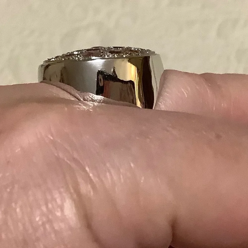 𝅺STERLING SILVER 925 TURMALINE/CITRINE/PERIDOT WOMAN RING SIZE US 8​​
